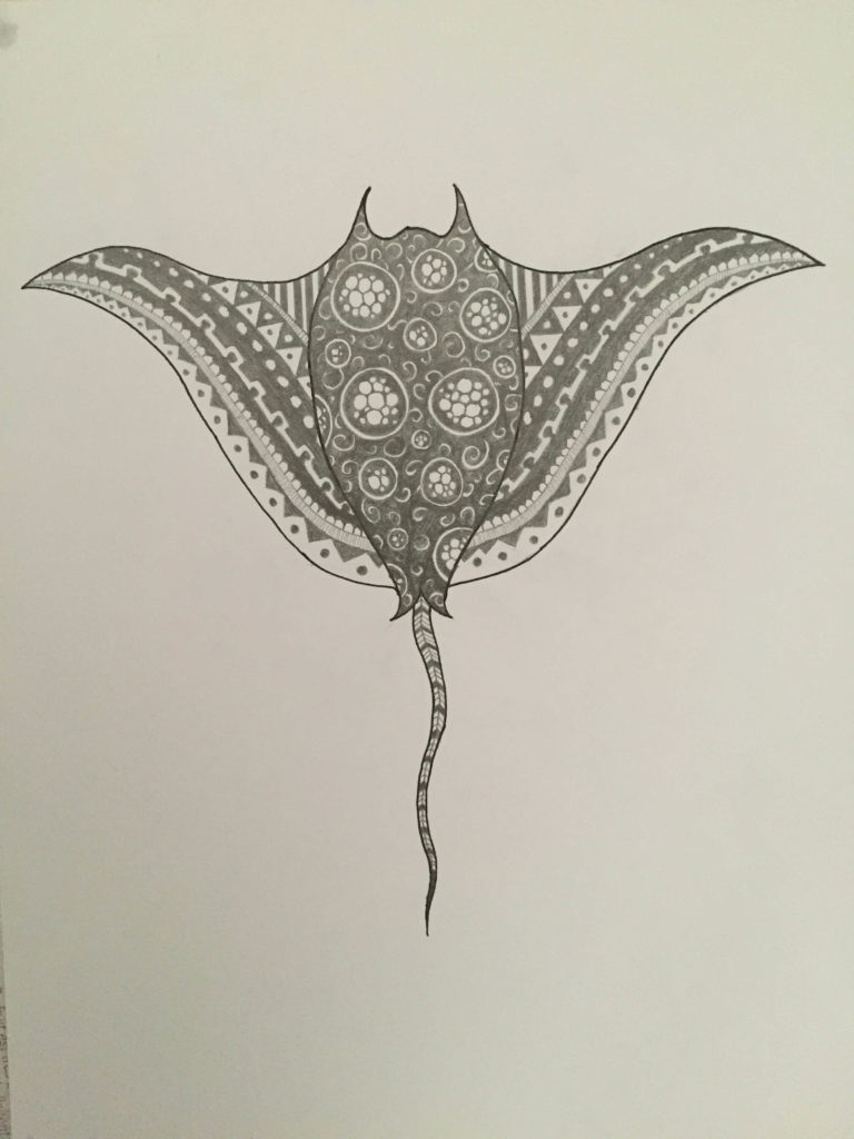 Cela représente une raie en zentangle